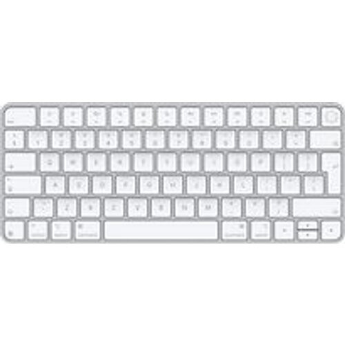 Apple Magic Keyboard mit Touch ID [Mac Modelle mit Chip, englisches Tastaturlayout, QWERTY] silber mit weißen Tasten