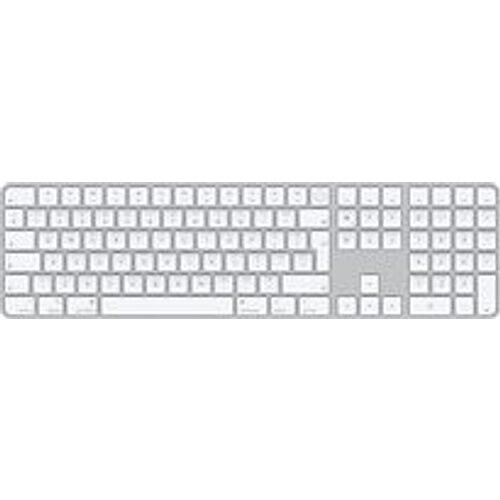 Apple Magic Keyboard mit Touch ID und Ziffernblock [englisches Tastaturlayout, QWERTY, Lightning] silber mit weißen Tasten