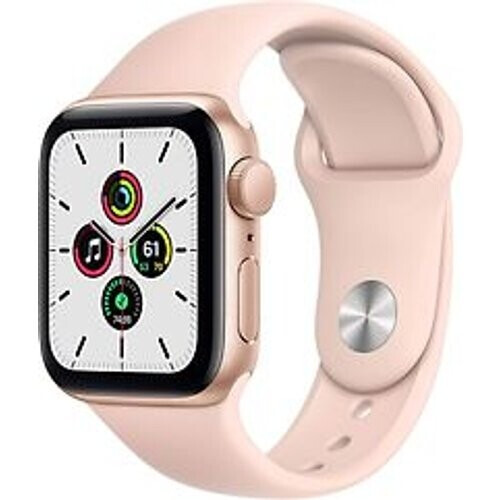 Apple Watch SE 40 mm kast van goud aluminium met roze sportbandje [wifi]