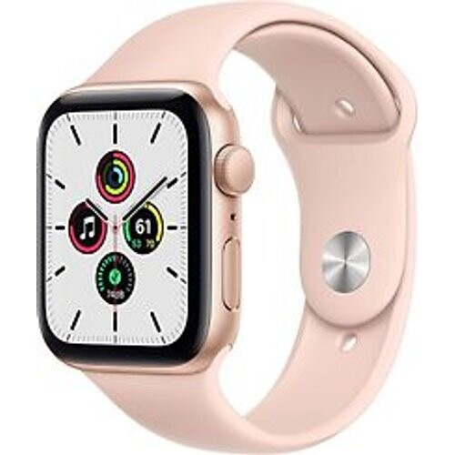 Apple Watch SE 44 mm kast van goud aluminium met roze sportbandje [wifi]