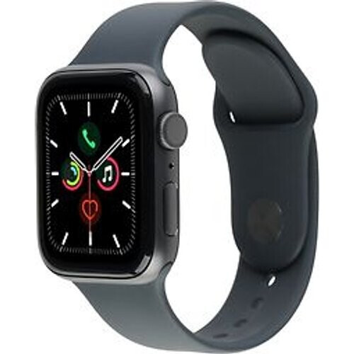 Apple Watch Series 5 40 mm aluminium kast space grey op sportbandje zwart [wifi]