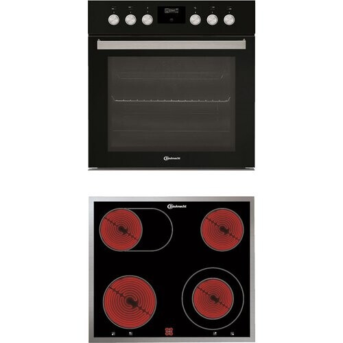 Bauknecht Heko Black 500 P Inbouw Oven En Keramische Kookplaat Set - Hete Lucht & Grill Functie - Pyrolyse-zelfreiniging - Pizzafunctie - 65 Liter | Nieuw (outlet)