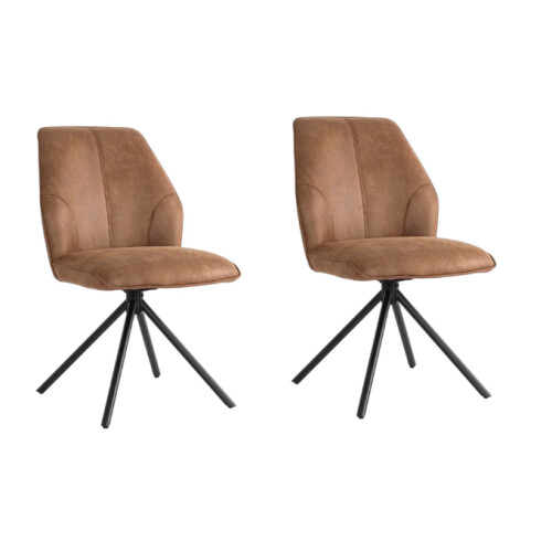 Criks Design Nova - Draaibare Eetkamerstoel - Cognac - (set van 2)