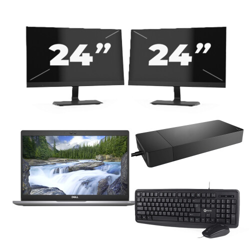 Dell Latitude 5320 - Intel Core i5-11e Generatie - 13 inch - 16GB RAM - 256GB SSD - Windows 11 Home + 2x 24 inch Monitor