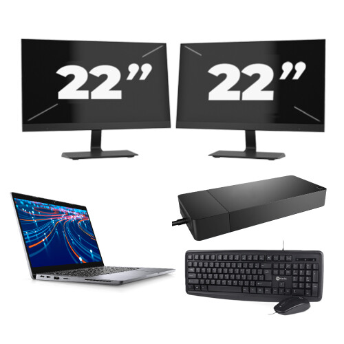 Dell Latitude 5320 - Intel Core i5-11e Generatie - 13 inch - 16GB RAM - 256GB SSD - Windows 11 Home + 2x 22 inch Monitor