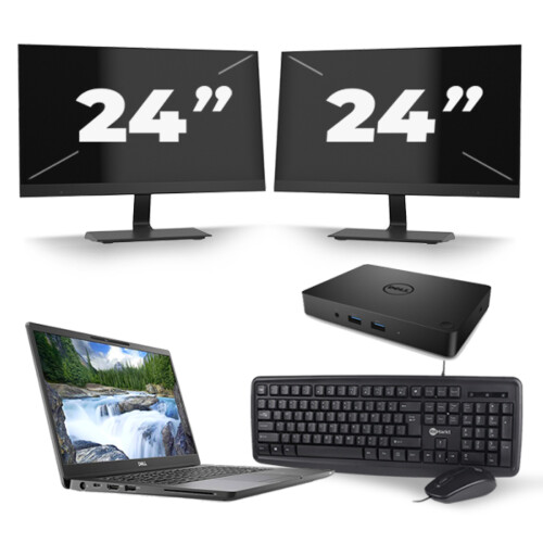 Dell Latitude 7300 - Intel Core i7-8e Generatie - 13 inch - 8GB RAM - 256GB SSD - Windows 11 + 2x 24 inch Monitor