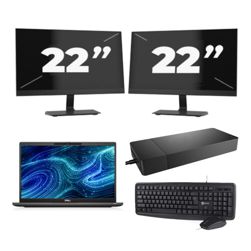 Dell Latitude 7320 - Intel Core i7-11e Generatie - 13 inch - Touch - 16GB RAM - 256GB SSD - Windows 11 Home + 2x 22 inch Monitor
