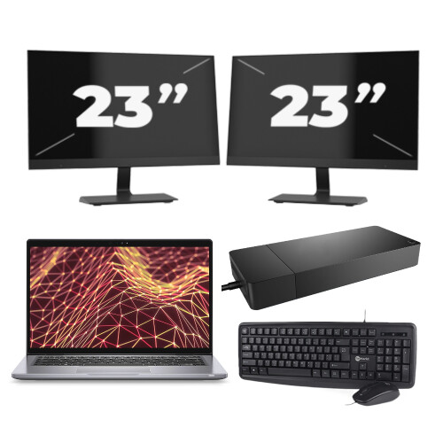 Dell Latitude 7330 - Intel Core i5-12e Generatie - 13 inch - Touch - 16GB RAM - 256GB SSD - Windows 11 Home + 2x 23 inch Monitor