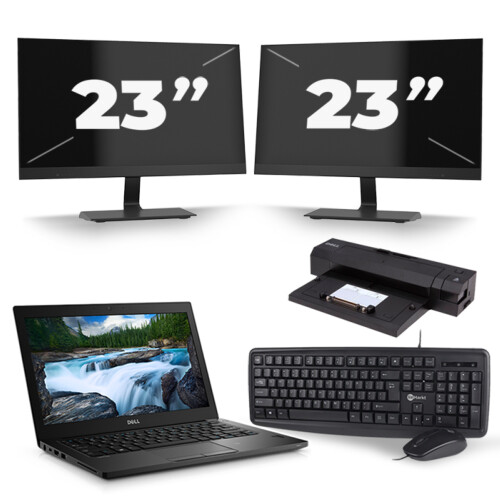 Dell Latitude 7390 - Intel Core i5-8e Generatie - 13 inch - 8GB RAM - 256GB SSD - Windows 11 + 2x 23 inch Monitor