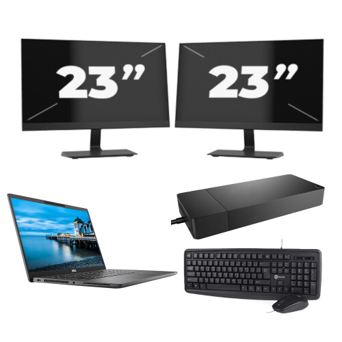 Dell Latitude 7420 - Intel Core i5-11e Generatie - 14 inch - 16GB RAM - 256GB SSD - Windows 11 Home + 2x 23 inch Monitor