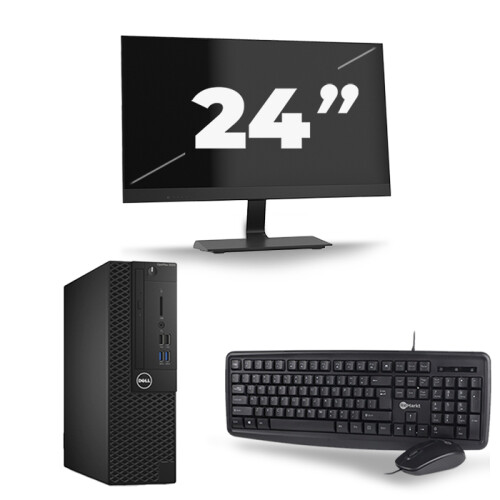 Dell Optiplex 3050 SFF - Intel Core i5-7e Generatie - 8GB RAM - 256GB SSD - Windows 11 + 1x 24 inch Monitor