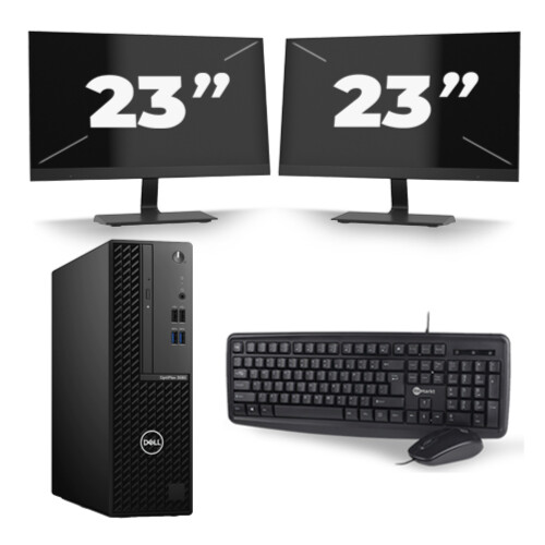 Dell OptiPlex 3080 Micro USFF - Intel Core i7-10e Generatie - 8GB RAM - 256GB SSD - Windows 11 + 2x 23 inch Monitor