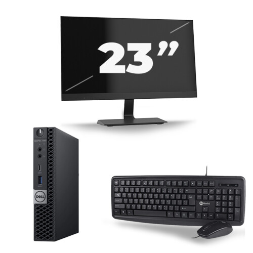 Dell Optiplex 7060 Micro USFF - Intel Core i3-8e Generatie - 8GB RAM - 256GB SSD - Windows 11 + 1x 23 inch Monitor