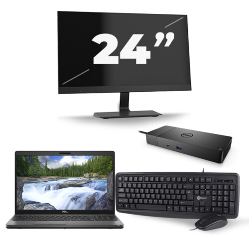 Dell Precision 3541 - Intel Core i7-9e Generatie - 15 inch - 8GB RAM - 256GB SSD - Windows 11 + 1x 24 inch Monitor