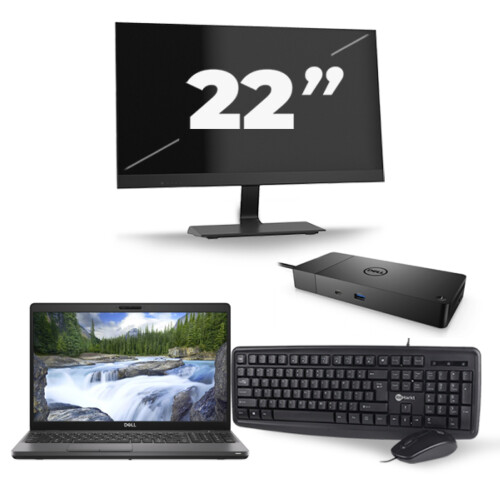 Dell Precision 3541 - Intel Core i7-9e Generatie - 15 inch - 8GB RAM - 256GB SSD - Windows 11 + 1x 22 inch Monitor