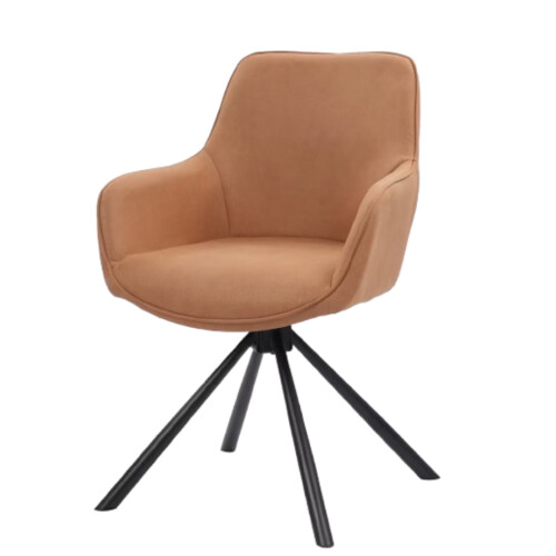 Dutchbone Eetkamerstoel Draaibaar - Vintage Design - Cognac (2 stuks)