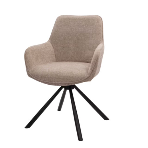 Dutchbone Oliver Draaibare Eetkamerstoelen 57x60x86 cm – Taupe (Set van 2)