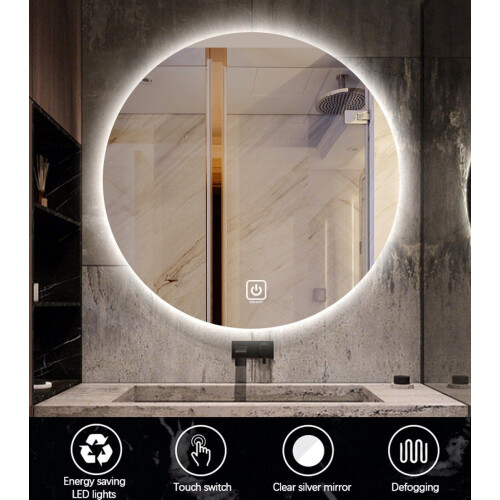 FENOMÉ ronde spiegel - LED verlichting dimbaar - 60cm incl. spiegelverwarming (6097130017095)