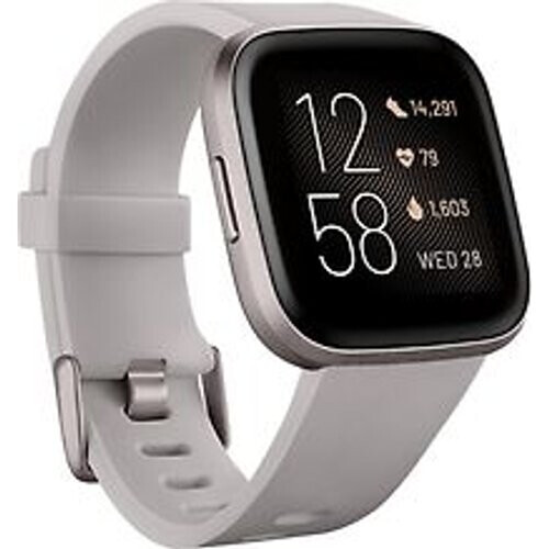 Fitbit Versa 2 40 mm aluminium grijs met siliconen armband grijs [wifi]