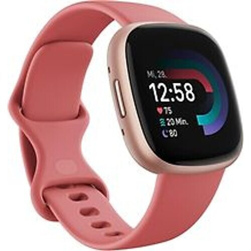 Fitbit Versa 4 40 mm aluminium rosé koper met siliconen polsband roze [wifi]