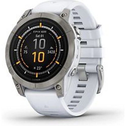 Garmin Epix Pro (Gen 2) 47 mm steengrijs/titanium met witte polsband [wifi, Sapphire]
