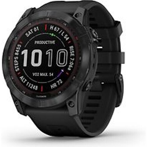 Garmin Fenix 7X 51 mm zwart DLC titanium met zwarte polsband [wifi, Sapphire Solar Edition]