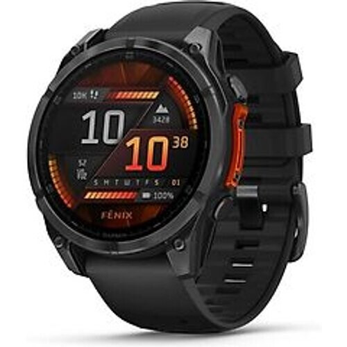 Garmin Fenix 8 47 mm leigrijs titanium met zwarten polsband [wifi]