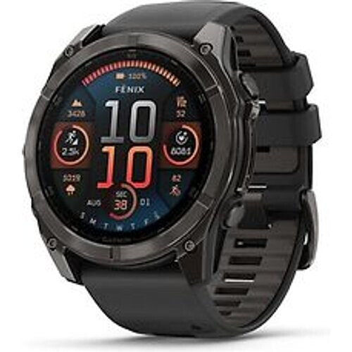 Garmin Fenix 8 51 mm koolstofgrijs met zwarte polsband [wifi, Sapphire Edition]