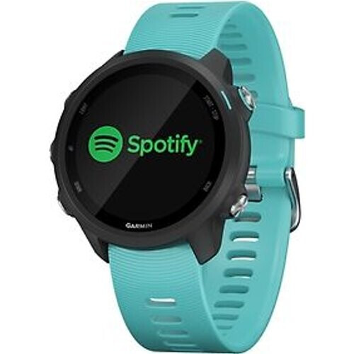 Garmin Forerunner 245 Music grijs met een aquamarijn siliconen polsband