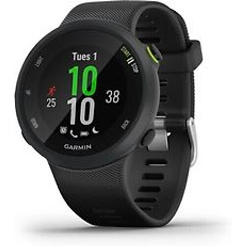 Garmin Forerunner 45 zwart met een zwarte siliconen polsband