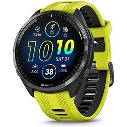 Garmin Forerunner 965 47 mm zwart/grijs met geel/zwart siliconen polsband [wifi]