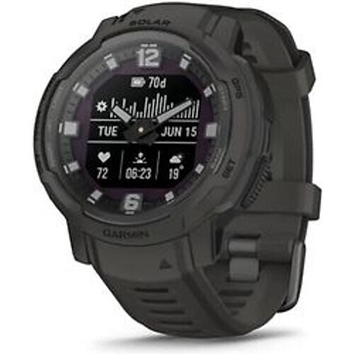 Garmin Instinct Crossover Solar 45 mm graphite met een siliconen polsband graphite