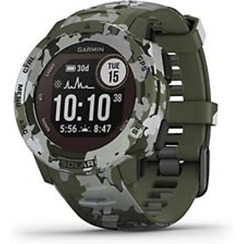 Garmin Instinct Solar 45 mm groen met een siliconen polsband groen [Camo Edition]