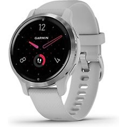 Garmin Venu 2S 40 mm zilverkleurige rand van roestvrij staal met mist grey behuizing en siliconen polsband [wifi]