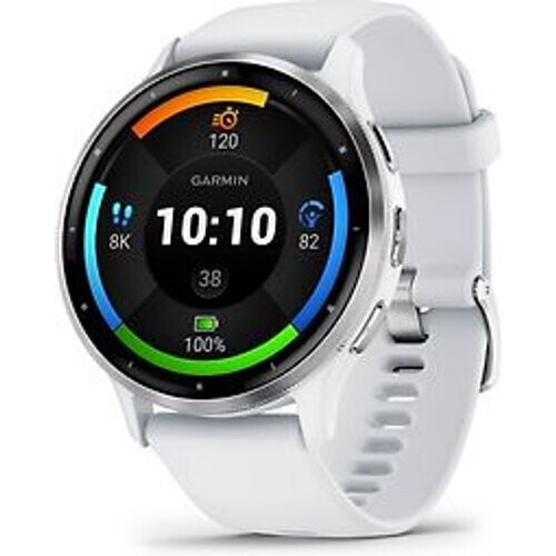 Garmin Venu 3 45 mm zilver van roestvrij staal met wit behuizing en siliconen polsband [wifi]