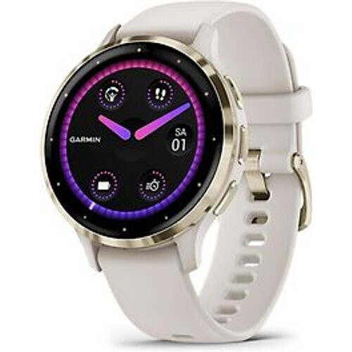 Garmin Venu 3S 41 mm goud van roestvrij staal met ivoor behuizing en siliconen polsband [wifi]