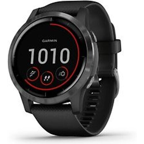 Garmin Vivoactive 4 45 mm zwart met een zwarte siliconen polsband