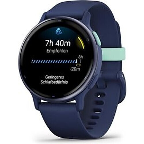 Garmin Vivoactive 5 42 mm blauw met een blauw siliconen polsband
