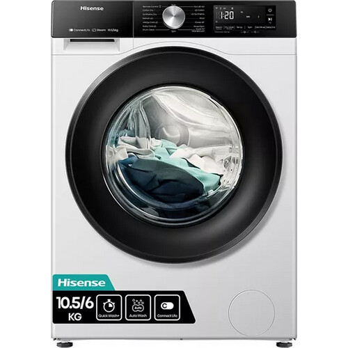 Hisense Wd3s1043bw3 - Was-droogcombinatie - 10 Kg Wassen - 6 Kg Drogen - 1400 Tpm - Stoomfunctie - Energieklasse D | Nieuw (outlet)