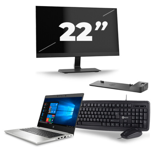 HP ProBook 430 G7 - Intel Core i5-10e Generatie - 13 inch - 8GB RAM - 256GB SSD - Windows 11 + 1x 22 inch Monitor