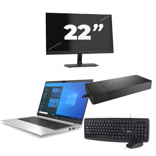 HP ProBook 430 G8 - Intel Core i3-11e Generatie - 13 inch - 8GB RAM - 256GB SSD - Windows 11 Home + 1x 22 inch Monitor