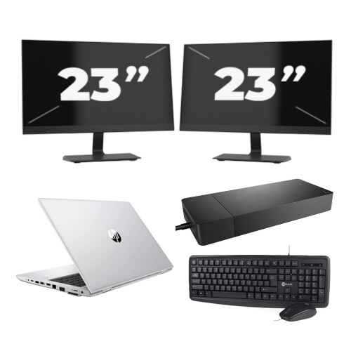 HP ProBook 430 G8 - Intel Core i5-11e Generatie - 13 inch - 8GB RAM - 256GB SSD - Windows 11 Home + 2x 23 inch Monitor