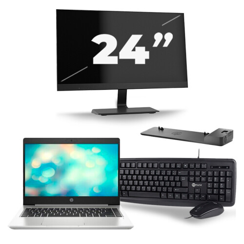 HP ProBook 440 G7 - Intel Core i5-10e Generatie - 14 inch - 8GB RAM - 256GB SSD - Windows 11 + 1x 24 inch Monitor
