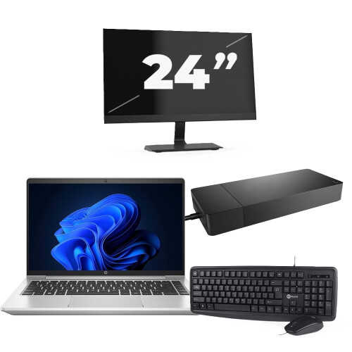 HP ProBook 440 G9 - Intel Core i3-12e Generatie - 14 inch - 8GB RAM - 256GB SSD - Windows 11 + 1x 24 inch Monitor