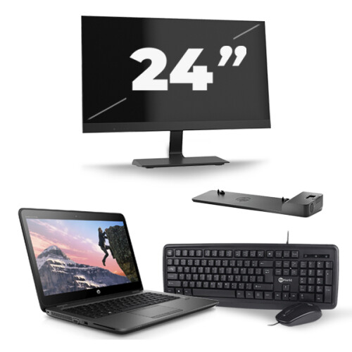 HP ZBook 14u G4 - Intel Core i7-7e Generatie - 14 inch - 16GB RAM - 256GB SSD - Windows 11 + 1x 24 inch Monitor