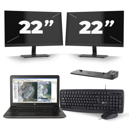 HP ZBook 15 G3 - Intel Core i7-6e Generatie - 15 inch - 16GB RAM - 256GB SSD - Windows 11 + 2x 22 inch Monitor