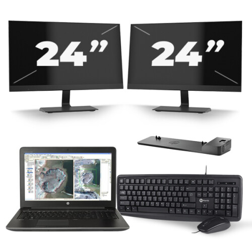 HP ZBook 15 G3 - Intel Core i7-6e Generatie - 15 inch - 16GB RAM - 256GB SSD - Windows 11 + 2x 24 inch Monitor