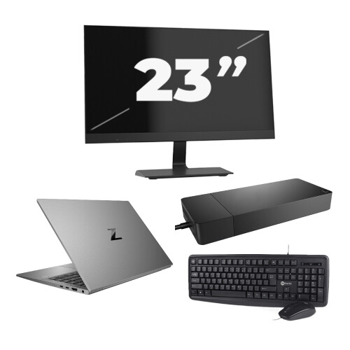 HP ZBook Firefly 14 G7 - Intel Core i7-10e Generatie - 14 inch - 16GB RAM - 256GB SSD - Windows 11 Home + 1x 23 inch Monitor