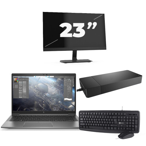 HP ZBook Firefly 14 G7 - Intel Core i7-10e Generatie - 14 inch - 16GB RAM - 256GB SSD - Windows 11 Home + 1x 23 inch Monitor