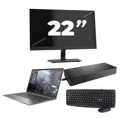 HP ZBook Firefly 14 G8 - Intel Core i7-11e Generatie - 14 inch - 16GB RAM - 256GB SSD - Windows 11 Home + 1x 22 inch Monitor